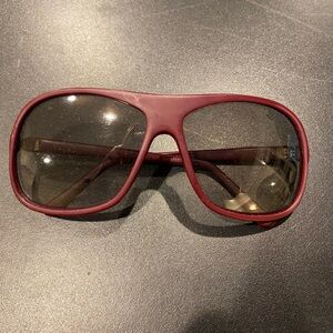 70s Foster Grant Burgundy Plastic Frame Oversized Men’s Sunglasses Vintage